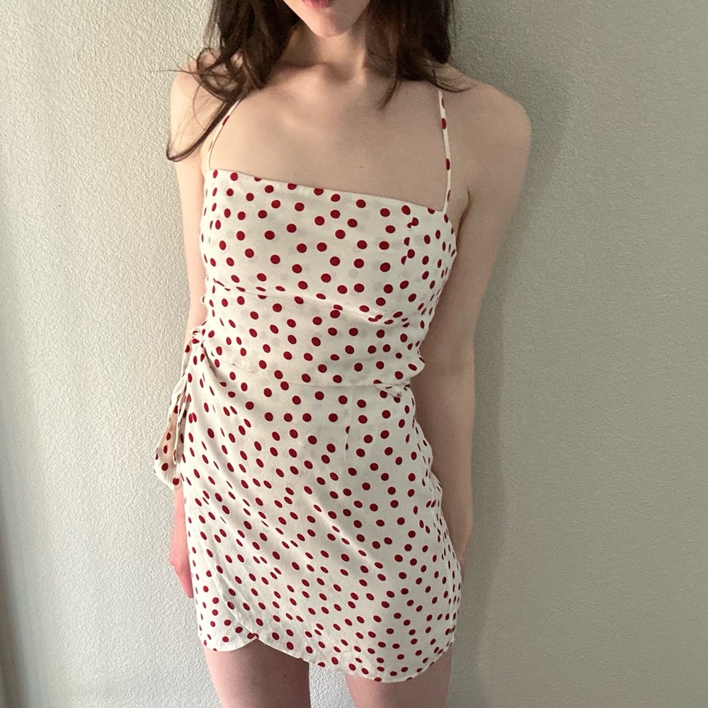Reformation Red Polka Dot Mini Dress